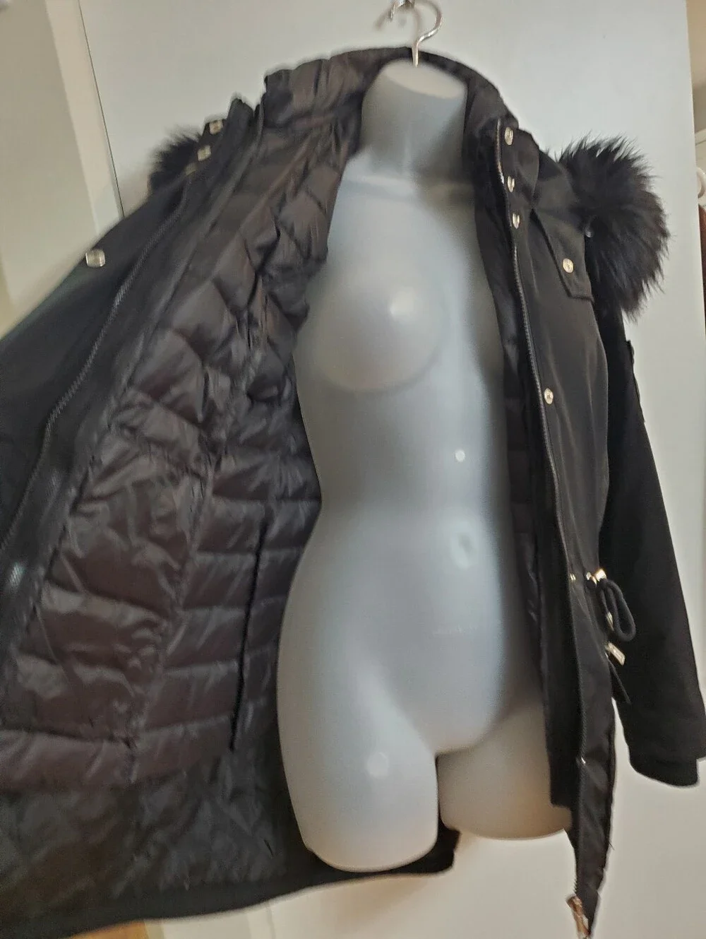 London Fog Black Hooded Parka Small - Picture 7 of 12